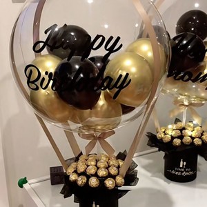 Ramo de Globos de Burbuja Desechables y <span class=keywords><strong>Cesta</strong></span> de Flores Artificiales para Mamá, Navidad, Año Nuevo, Día de San Valentín, Cumpleaños - Product Image 1
