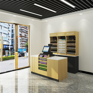 Estantes de tienda de licor de alta gama, expositor de madera para vino, góndola, tienda de vino - Product Image 4