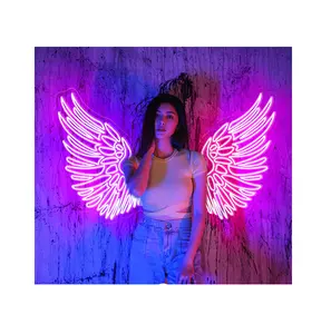 Segni al Neon con segni di ali d'angelo con luci a Led personalizzate di Design gratuito