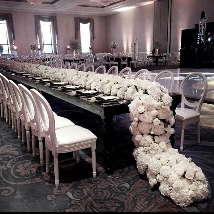 IFG good design silk flower table runner wedding 1m pink colour easter table runner