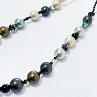 Nouveau tour de cou bijoux populaires avec perle perlée à la mode hip-hop titane noir collier de perles pour hommes et femmes collier empilé
