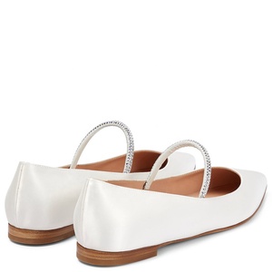 Chaussons de mariée en satin blanc, ballerines Mary Jane, ballerines pointues pour mariages - Product Image 4