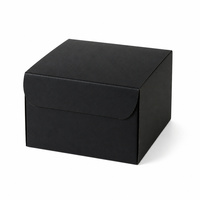 Boîte cadeau pliable haut de gamme noire MA carrée étanche avec couvercle à charnière, emballage de vente au détail spacieux pour cadeaux saisonniers, commandes personnalisées, marque