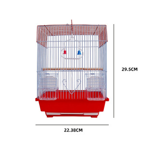 Gabbia per Uccelli Domestici Piccola, Pieghevole e Portatile, con Superficie in Plastica Verniciata a Spruzzo, Rettangolare, in Filo Metallico, per Canarini e Storni - Product Image 1