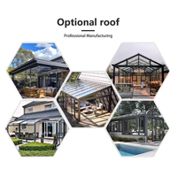 Véranda en alliage d'aluminium avec toit personnalisé en verre trempé, solarium, serre pour jardin, patio, design élégant et moderne