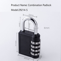Cadenas carré à combinaison à 4 chiffres en alliage de zinc, options multicolores, pour casier de gym, école et sécurité extérieure