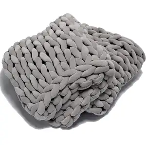 Fait à la main 60 "x 80" gros tricot solide doux <span class=keywords><strong>grand</strong></span> Chenille Boho moelleux lit canapé jeter pour l'hiver - Product Image 1