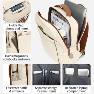 Baike Laptop <b>Backpack</b> 16-Inch <b>Waterproof</b> Casual Travel Bag For Youth Unisex Solid Color - Product Image 2
