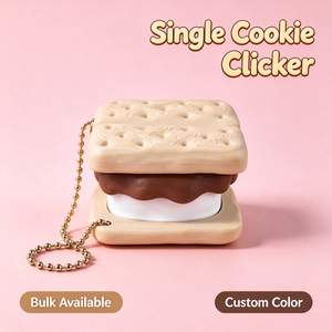 FUSEJOY Nouveauté très demandée : Jouet imprimé en 3D en forme de biscuit au chocolat, outil de décompression à bouton-poussoir, porte-clés - Product Image 4