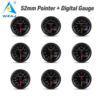 Pengukur Suhu Oli Digital & Pointer 7 Warna 52mm + Sensor untuk Voltmeter Mobil