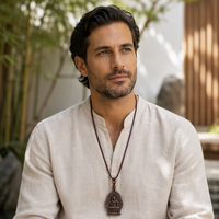 Collier d'encens au Borneol fait main, Pendentif Bouddha Acala, à base de plantes naturelles, OEM, Marque privée, Zen, Spirituel, Parfum portable, Porte-bonheur