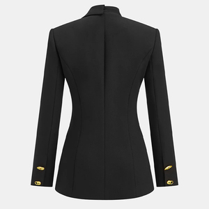<span class=keywords><strong>Blazer</strong></span> Nero da Donna <span class=keywords><strong>con</strong></span> <span class=keywords><strong>Bottoni</strong></span> Decorativi Dorati Personalizzabili, Giacca Formale Slim Fit per Feste, Personalizzabile - Product Image 2