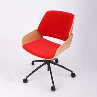Chaise de bureau moderne en cuir PU de qualité supérieure au design confortable et ensemble table de bureau rouge pour la maison
