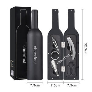 Accessori per strumenti da Bar di alta qualità <span class=keywords><strong>Kit</strong></span> cavatappi per vino acciaio inossidabile metallo 5 pezzi accessori per vino Set regalo a forma di bottiglia - Product Image 3
