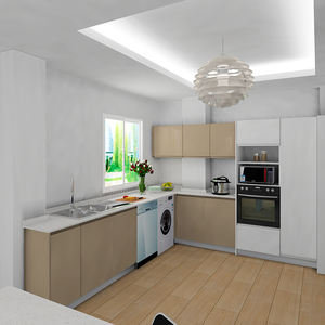 AIS Living Unités de cuisine complètes Norme européenne Armoire en MDF laminé Laque en PVC Laque Évier Charnière <span class=keywords><strong>Tiroir</strong></span> Glissière - Product Image 1