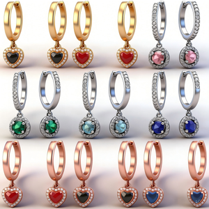 <span class=keywords><strong>Pendientes</strong></span> <span class=keywords><strong>de</strong></span> Plata <span class=keywords><strong>de</strong></span> Ley 925 con Circonitas Azules y Rojas, Estilo Moderno, para Mujer, Originales, para Regalo <span class=keywords><strong>de</strong></span> Boda, Compromiso o Fiesta - Product Image 2