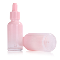 Flacon compte-gouttes rond rose dégradé pour huile essentielle, récipient avec couvercles roses, 5ml, 10ml, 15ml, 20ml, 30ml, 50ml, 100ml
