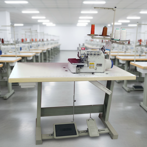 <span class=keywords><strong>Machine</strong></span> à <span class=keywords><strong>coudre</strong></span> industrielle à point noué à lit plat programmable à entraînement direct pour la couture de matelassage en coton, double aiguille 4 fils - Product Image 1