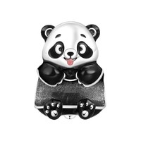 Nouvelle Collection Tendance : Breloques Animales Panda, Raton Laveur, Koala, Éléphant – Perles DIY pour Bracelets et Bijoux en Cuivre Plaqué Argent et Zircon