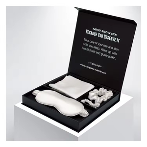 Bộ quà tặng vỏ gối lụa 6A không độc hại, thêu tùy chỉnh 16-22 mm, 100% tơ tằm, gồm khăn buộc tóc và mặt nạ ngủ - Product Image 5