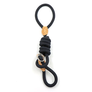 Nylon Dog Leash With Metal <b>Ring</b> And Leather Detail Simple Style Hands Free For Dogs - Product Image 4