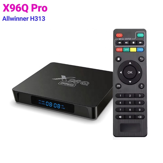 New X96Q Pro Allwinner H313 Android 10.0 Media Device Support 2.4G WiFi 100M LAN 4K UHD Output RJ45 Ethernet Interface