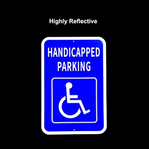 Panneau de signalisation de stationnement pour <span class=keywords><strong>personnes</strong></span> handicapées hautement réfléchissant, panneau de stationnement pour <span class=keywords><strong>personnes</strong></span> handicapées, panneau de signalisation routière Stop - Product Image 5