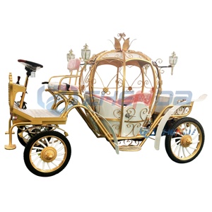Nuevo Carroza de Caballos Eléctrica de Hierro Forjado con Diseño de Calabaza, Estilo Princesa Real Europea, para Bodas, en Venta - Product Image 1
