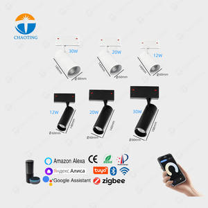 Sistema de iluminación de pista magnética, luz LED inteligente de 220V en blanco y negro opcional, 7W Cob - Product Image 4