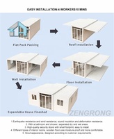Maison conteneur préfabriquée mobile extensible de 40 pieds, moderne et résistante aux intempéries, installation rapide pour chantier hôtelier