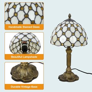 <span class=keywords><strong>Lampe</strong></span> de chevet vintage style <span class=keywords><strong>Tiffany</strong></span> avec perles beiges, <span class=keywords><strong>lampe</strong></span> de bureau, <span class=keywords><strong>petite</strong></span> <span class=keywords><strong>lampe</strong></span> d'appoint, <span class=keywords><strong>lampe</strong></span> de lecture avec couleur - Product Image 6