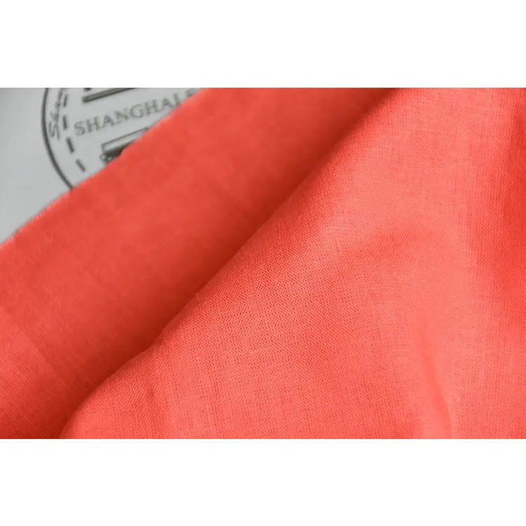 Custom luxury Soft Blend 55% Linen 45% Cotton Woven Fabric For Dresses and Shirt