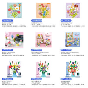 Ensemble de blocs de construction EPT en forme de vase, bouquet de fleurs en fleurs, jouets de fleuriste - Product Image 2