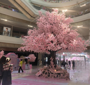 Grand arbre rose personnalisé, fleurs de <span class=keywords><strong>cerisier</strong></span> artificielles, grands arbres extérieurs à fausses fleurs de <span class=keywords><strong>cerisier</strong></span> pour la <span class=keywords><strong>d</strong></span>écoration intérieure et extérieure - Product Image 1