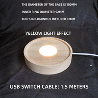 Base de lampe en bois avec lumières LED et design en cristal |   Diffuseur d'encens rechargeable par USB et veilleuse intelligente moderne à faire soi-même