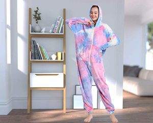 Pijama Enterizo con Capucha de Manga Larga <span class=keywords><strong>para</strong></span> <span class=keywords><strong>Adultos</strong></span>, Disfraz Tie Dye <span class=keywords><strong>para</strong></span> Mujeres y Hombres - Product Image 3