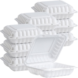 Khay đựng thức ăn dùng một lần bằng nhựa PP 3 ngăn, dung tích 1100ml, có thể dùng lò vi sóng, kèm nắp đậy, xuất xứ nhà máy - Product Image 1