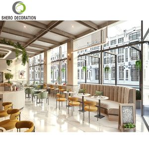 Decoración de panadería boutique, diseño de mostrador de barra de mármol de lujo personalizado, mostrador de exhibición de vidrio para panadería. - Product Image 6