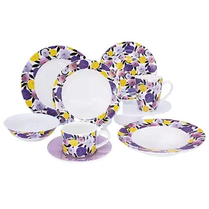 रचनात्मक डिजाइन नई हड्डी पुष्प डिजाइन 16pcs खाने की थाली सेट - Product Image 1