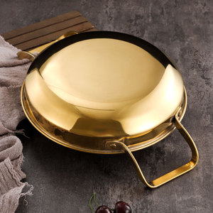 Casserole en acier inoxydable à double poignée compatible induction pour usage commercial - Product Image 4