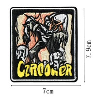 Patch brodé Crâne Punk, Badge Squelette Style Graffiti, Applique Gothique Rock, Autocollants thermocollants pour Streetwear, Veste en jean, Sac