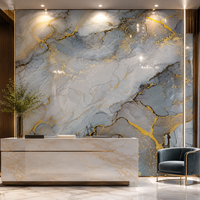 Panneau mural en PVC effet marbre brillant de luxe pour la décoration intérieure