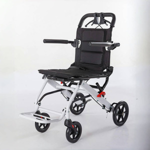 Silla de ruedas manual plegable de aleación de aluminio, ligera (8 kg), portátil, para personas mayores y pacientes con accidente cerebrovascular. - Product Image 2