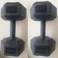 En stock en Espagne : Ensemble d'haltères hexagonales en caoutchouc antidérapant pour usage domestique, exercices pour les bras, CrossFit et Powerlifting
