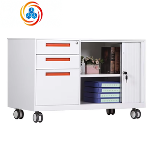 Archivador Metálico Ignífugo con Puerta Corredera, 4 Cajones con Cerradura, Mueble de Almacenamiento con Ruedas para Oficina, Escuela o Apartamento - Product Image 4