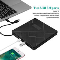 Ultra-Thin USB 2.0 External Optical Disc Drives Portable Burners for Notebook & Desktop Computers Made of Durable Plastic