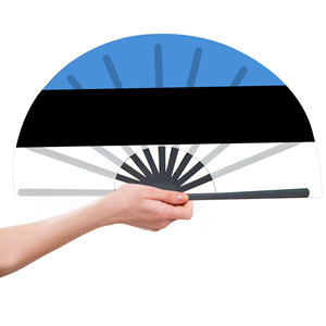 Abanicos Plegables de Bambú con la Bandera de Estonia al por Mayor, Abanico de Mano para Carnaval, Boda, Festival, Fiesta, Agencia de Viajes - Product Image 4