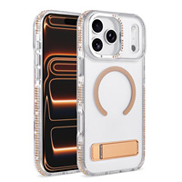 Coque pour iPhone 18 Pro Max avec béquille invisible, étui de protection mignon et scintillant avec strass et diamants pour iPhone 17 Pro Max
