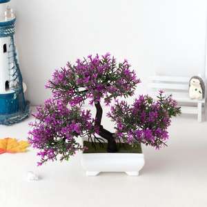 Bonsai Artificial Plastic Small <b>Tree</b> Plants Potted Ornaments for Home <b>Decoration</b> Hotel Garden Decor - Product Image 1