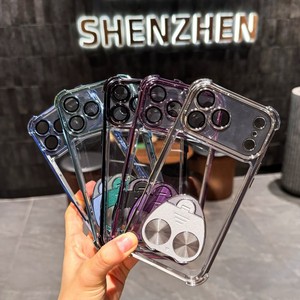 High quality Clear Rotating ring holder Mobile phone case for iPhone 17 air 16 15 14 pro max Shockproof Air Cushion <b>cover</b> back - Product Image 1